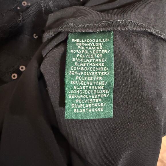 Lauren Ralph‎ Lauren Black Cocktail Dress Lace Sequin Glam Party Women's Size 2P - Picture 6 of 11